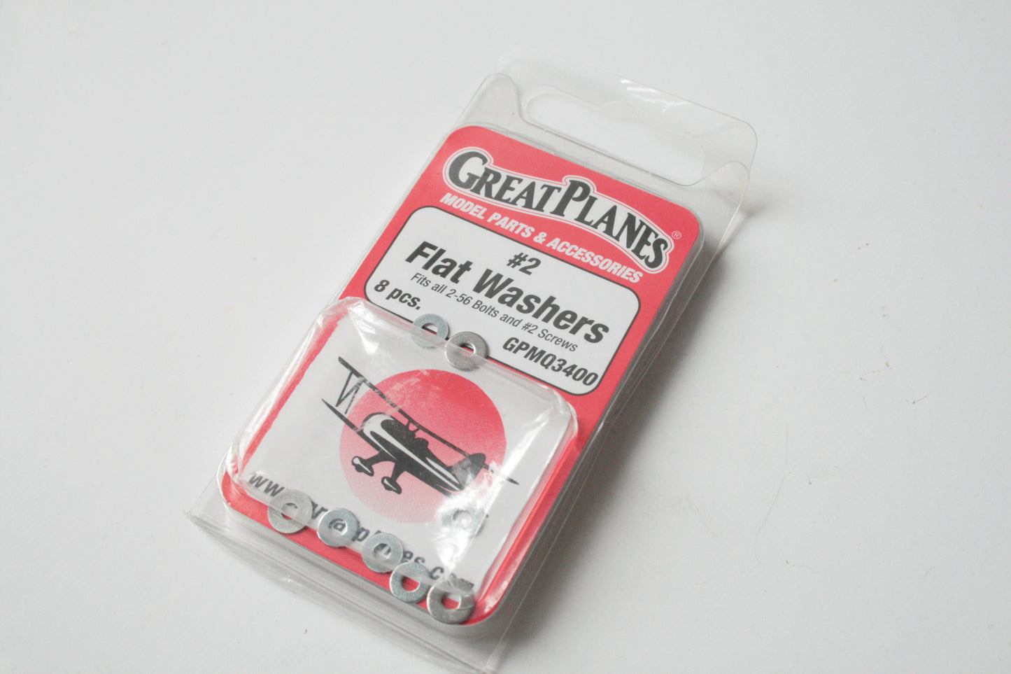 Great Planes Flat Washers For 2-56 Bolts - GPMQ3400